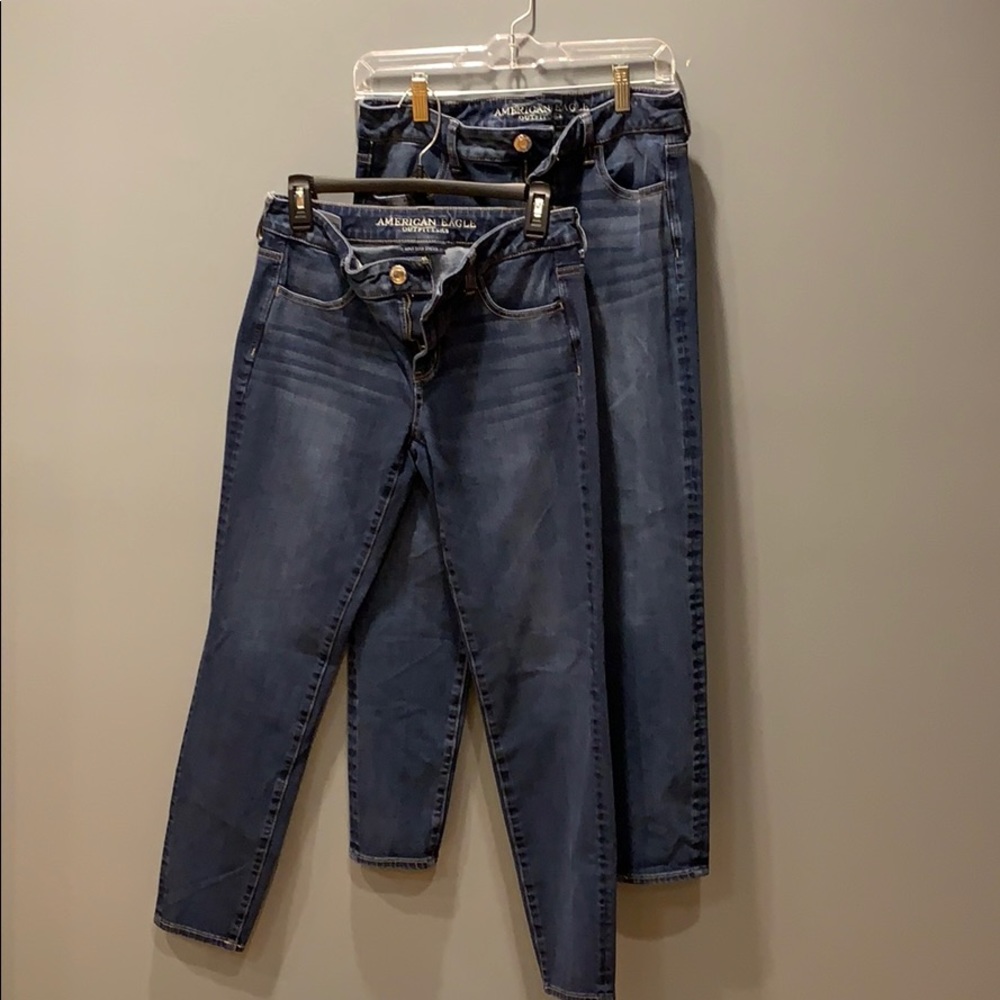 Two Pairs American Eagle Dark Wash Jegging